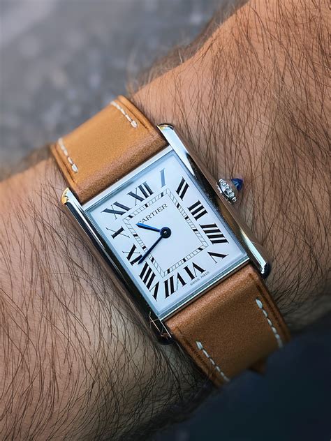 buy clasp leather strap cartier tank|cartier tank must leather strap.